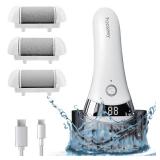 Upgraded Electric Foot Callues Remover, Portable Electric Foot Files with 3 Heads, Rechargeable Feet File for Foot Care, Waterproof Deadskin Remover, Pedicure Tool for Dry and Crack Feet
