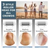 Upgraded Electric Foot Callues Remover, Portable Electric Foot Files with 3 Heads, Rechargeable Feet File for Foot Care, Waterproof Deadskin Remover, Pedicure Tool for Dry and Crack Feet