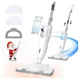 Keimi 1200W Powerful Steam Mop with 2pcs Washable Pads, 30s Quick-Heating, Lightweight, 12.5oz Removable Water Tank, 260â for Cleaning and Sanitizing Hardwood, Marble, Tile and Carpet - Retail: $