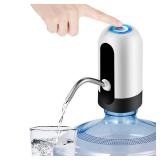 JOYHILL 5 Gallon Water Bottle Dispenser, USB Charging Water Bottle Pump, Portable Water Dispenser Pump for Camping (White) - Retail: $13