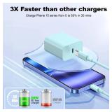 Compatible with iPhone 17 16 15 Fast Charger,Type C Charger Block,USB C Wall Charger Block with 3Pack 10ft USB C to C Charging Cable Compatible with iPhone 17/16/Pro/Plus/15/Pro/Pro Max,Samsumg Galay 
