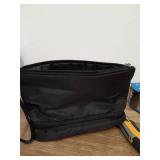 Ethereal Small Makeup Bag, 2 Layers Travel Makeup Bag with Makeup Brush Holder, Cosmetic Bag Black Make up Pouch for Women/Girls - Retail: $12