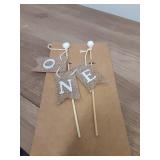 Handmade One Cake Topper, First Birthday Cake Topper, 1st Birthday Decorations, Photo Prop, Baby Shower, Best Birthdays Party Supplies - Retail: $4