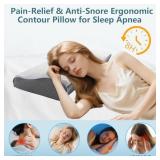 WeiTrust Sleep Apnea Pillow with Neck Pain & Snoring Relief -Orthopedic Cervical Pillow, Ergonomic Contour Memory Foam for Side, Back,Stomach Sleepers, Medium Firm Support (Large) - Retail: $30