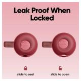 Owala SmoothSip Slider Stainless Steel Insulated Travel Mug with handle, 100% Leak Proof, For Hot and Cold Drinks, Travel Friendly with Sliding Lock Lid, 12oz, BPA Free, Leak Proof, Black Cherry - Ret