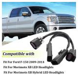 2Pcs Left Right LED Headlight Headlamp Wiring Connector HID Adapter Conversion Harness Kit Compatible with Morimoto XB for Ford F-150 2009 2010 2011 2012 2013 2014 - Retail: $13