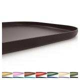 SMILOOL Silicone Pet Feeding Mat with Raised Edge for Food and Water, Dog Bowl Mats, Cat Bowls Placemat with High Lip for Floor Waterproof, Rubber Tray for Cats and Dogs 19 x 12 x0.7 Dark Brown - Reta