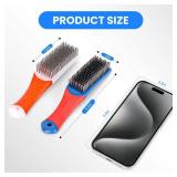 KAOPET 4 Pack Wire Brush for Rust Removal & Paint Removal, Heavy Duty Stainless Steel Wire Brushes for Cleaning, Metal Wire Brush with Rubber Handle - Retail: $9