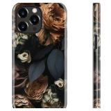 DEENAKIN for iPhone 13 Pro Case - Wireless Charging Compatible - Dual-Layer Hard Shell & Silicone Cover - Protective Phone Case with Trendy Cute Designs for Women - Vintage Rose Elegance - Retail: $17