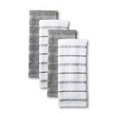KitchenAid Albany Kitchen Towel 4-Pack Set, Grey/White, 16\"x26\" - Retail: $15