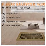 TWO PACK 4\" x 10\" Floor Register Floor Vent Covers for Home Heavy Duty Metal Air Floor Vent Covers Brown with Rust Proof Finish and Adjustable Knob for Home Floor Wall Ceiling - Retail: $24