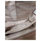 Prite Makeup Bag, Large Capacity Portable Travel Cosmetic Bag, Waterproof Makeup Organizer for Women with Handle and Divider (001 Brown) - Retail: $20