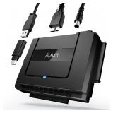 SATA to USB 3.0 Adapter - External Hard Drive Reader Recovery Converter for Universal 2.5\" 3.5\" HDD SSD Optical Drive, 2.5/3.5 Inch SATA IDE Hard Drive Adapter Transfer Kit Included Power 12V 2A - R