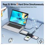 SATA to USB 3.0 Adapter - External Hard Drive Reader Recovery Converter for Universal 2.5\" 3.5\" HDD SSD Optical Drive, 2.5/3.5 Inch SATA IDE Hard Drive Adapter Transfer Kit Included Power 12V 2A - R