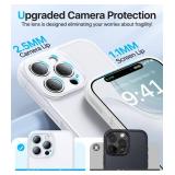 Shiiuou Shockproof for iPhone 16 Pro Case, [Full Camera Protection] [Military-Grade Drop Protection] Protective Anti-Yellow Slim Translucent Skin-Friendly for iPhone 16 Pro Phone Case, White - Retail: