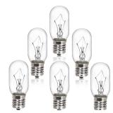 HINUAXBULB 6 Pack Microwave Light Bulb 40 Watt 120V T8 Replacement Light Bulb E17 Standard Base Stove Light Bulbs Under Hood for Oven Stove Refrigerator Microwave - Retail: $7