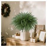 POT NOT INCLUDED DR.DUDU 18\" Norfolk Pine Stems Christmas Decor- 12 Pack Real Touch Artificial Branches for Vase Filler, Faux Greenery Stems for Mantel Table Xmas Indoor Decorations - Retail: $17