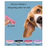 Bling Dog Collar for Small Medium Dogs, Crown Rhinestone Dog Collars for Girl and boy Dog, Diamond Puppy Collars, Adjustable Leather Suede SOFE Cat Collar (S(10.6\"-13\"/27CM-33CM), Pink) - Retail: $7