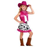 Gomukot Kids Cowgirl Costume for Girls Western Rodeo Outfit Halloween Costume Party Dress Up (Red, 5-6 Years) - Retail: $1,697