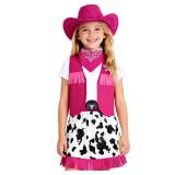 Gomukot Kids Cowgirl Costume for Girls Western Rodeo Outfit Halloween Costume Party Dress Up (Red, 5-6 Years) - Retail: $1,697