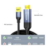biaze USB 3.0 to HDMI Cable 5Ft, 1080P 60Hz 5Gbps High Speed Cable for Connecting Laptop/PC/PS5/Xbox/Switch to TV/Monitor/Projector, Screen Mirroring and Display Extension (USB to HDMI) - Retail: $23