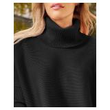 LILLUSORY Oversized Turtleneck Pullover Sweater Women 2025 Long Tunic Cozy Winter Trendy Plus Size Poncho Cowl Neck Cute Casual Early Fall Fashion Must Have Work Old Money Clothes Outfit Clothing Larg