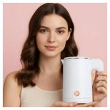 0.5L Small Portable Electric Tea Kettle Stainless Steel, Travel Mini Electric Coffee Kettle, Hot Water Boiler Heater for Business Trip, Camping, Travel, Office (White) - Retail: $1,580