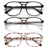 Dccdllo Trendy Aviator Reading Glasses for Women Men Blue Light Blocking Computer Readers Eyewear,Black+Brown+Tortoiseshell+1.5 - Retail: $9