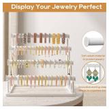 ORLESS 4 Tier Bracelet Holder, Detachable Velvet Jewelry Display Stand, T-Bar Necklace Storage Organizer Display Stand, Metal Bracelet Holder Display for Bangles Watch Bracelets Scrunchies(White) - Re
