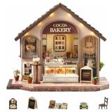 UNMANIFESTED FOR PIECES MAY OR IS MISSING PIECES Flever DIY Miniature House Kit, Tiny Home Kit with LED Light, Mini House Build Craft Kits for Adults and Teens, Home Decor Creative Gift for Family/Fri