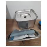 PRE OWNED Veken Innovation Award Winner Stainless Steel Cat Water Fountain, 95oz/2.8L Automatic Pet Fountain Dog Water Dispenser with Replacement Filters & Silicone Mat, Gifts for Cats, Dogs (Silver) 