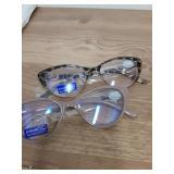 EYEURL Cat Eye Reading Glasses for Women 2 Pair Blue Light Blocking Readers 0.50 Comfort Spring Hinge Lightweight Eyeglasses Anti Glare for Ladies - Retail: $18