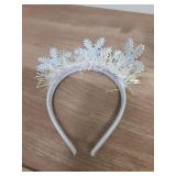 ZASKHLD 1Pcs Shiny Christmas Headband White Snowflake Headbands with Laser Foil Strips Designs New Year Hair Accessories Winter Hair Bands for Women Xmas Party Supplies - Retail: $8