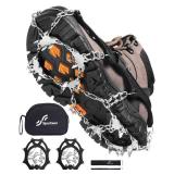 Sportneer Cramponsï¼ Ice Cleats for Shoes and Boots with 28 Spikes - Traction Slip-on Stretch Footwear for Walking and Shoveling on Ice and Snow - Lightweight for Women and Men - Retail: $20