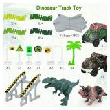 Dinosaur Toys,Create A Dinosaur World Road Race,Flexible Track Playset and 2 pcs Cool Dinosaur car for 3 4 5 6 Year & Up Old boy Girls Best Gift - Retail: $24