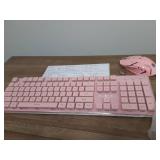 SEE PHOTO FOR MOUSE DESIGN SEUNKWANG V3 Wireless Keyboard and Mouse with Single Backlit, Metal Panel, Bluetooth/2.4G Rechargeable Computer Keyboard and Mouse Combo Silent Lighted Full Size Cute Keyboa