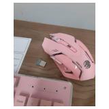 SEE PHOTO FOR MOUSE DESIGN SEUNKWANG V3 Wireless Keyboard and Mouse with Single Backlit, Metal Panel, Bluetooth/2.4G Rechargeable Computer Keyboard and Mouse Combo Silent Lighted Full Size Cute Keyboa