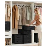 Homsorout Stackable Storage Drawers - 2 Tier Closet Drawers, Closet Organizer with Metal Handles, Night Stand with Collapsible Bins, Fabric Dresser for Bedroom, Dorm, Office, Black, 2 Pack - Retail: $