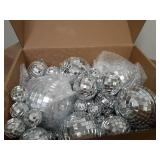 54 Pcs Mini Silver Disco Balls - Hanging Mirror Ornaments for Party, Wedding, Christmas Supplies - Retail: $29
