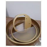 VEVLU 3 Pack Set Wall Planters,Modern Round Glass Wall Planter Succulent Planter Circle Iron Hanging Planter Vase for Herb,Small Cactus Perfect for Balcony, Room and Patio Decor (Gold) - Retail: $42