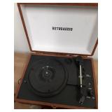 DAMAGE SEE PHOTOS, POWERS ON Vinyl Record Player 3-Speed Bluetooth Portable Suitcase Records Player with 2 Built-in Stereo Speakers, Belt-Driven Turntable for Vinyl Records, Support RCA Line Out, AUX 