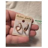 Gold Tone Open Hoop Earrings