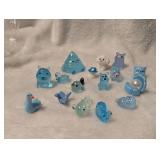 Blue Mini Animal Figurine Collection 16 ct