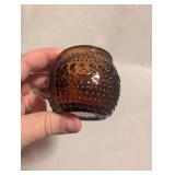 Amber Hobnail Glass Votive Candle Holders - 4 ct