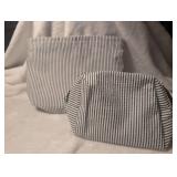Striped Cotton Makeup Bag Set