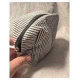 Striped Cotton Makeup Bag Set