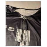 Modern Abstract Print Shirt with Zipper Detail - Size Medium