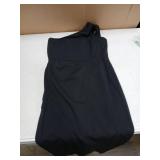 One Shoulder Side Split Midi Dress Black Medium