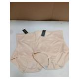 Werena Tummy Control Shapewear Underwear for Women High Waisted Body Shaper Panties Shaping Briefs(#01 Beige+Beige(2 pack),Large)