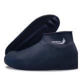 Waterproof Silicone Rubber Shoe Covers for Rain, Non-Slip Easy-handy Water Resistant Overshoes Outdoor Cycling Hiking Protectors Apply to Men, Women, Kids (Large, BLACK)